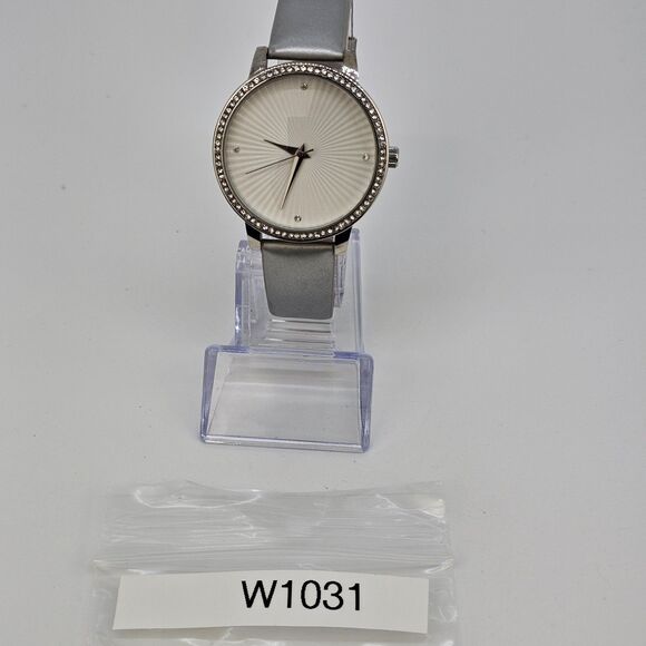 Manhattan Croton Watch Women 37mm Gray Tone Pave Bezel Bling New Battery - Picture 13 of 13